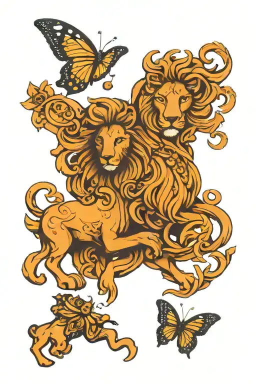 leo and virgo tattoo design idea