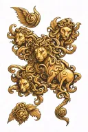 leo and virgo tattoo design idea