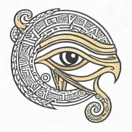 egyptian, eye of horus, cancer zodiac sign, pharaoh tattoo design idea