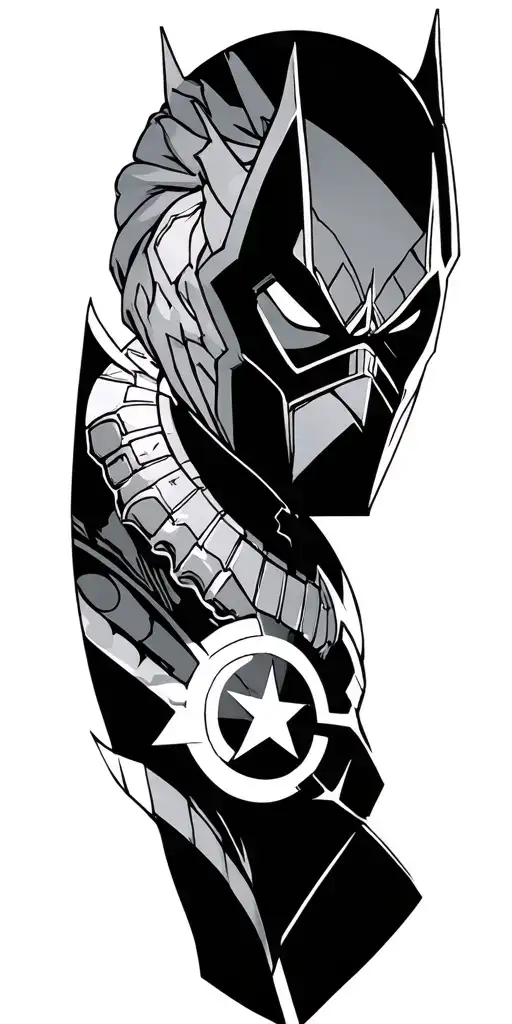 dc comics and marvel comics and gaming symbols tattoo design idea