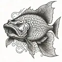 angry barramundi tattoo design idea