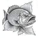 angry barramundi tattoo design idea