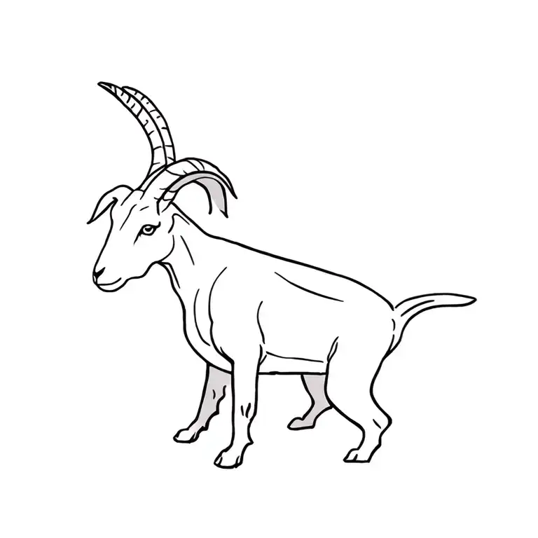 goat doing downward dog pose tattoo design idea