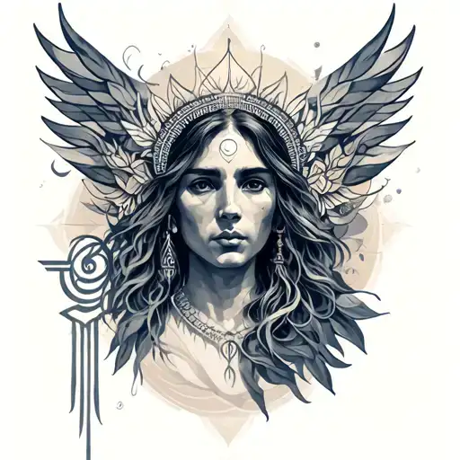 spirituality symbols combined tattoo design idea