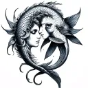 Pisces And Virgo Combined tattoo design idea