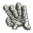 An open hand with five fingers tattoo design idea
