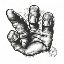 An open hand with five fingers tattoo design idea