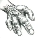 An open hand with five fingers tattoo design idea