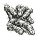 An open hand with five fingers tattoo design idea