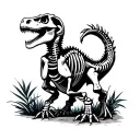lines dinosaur skeleton tattoo design idea