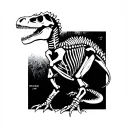lines dinosaur skeleton tattoo design idea
