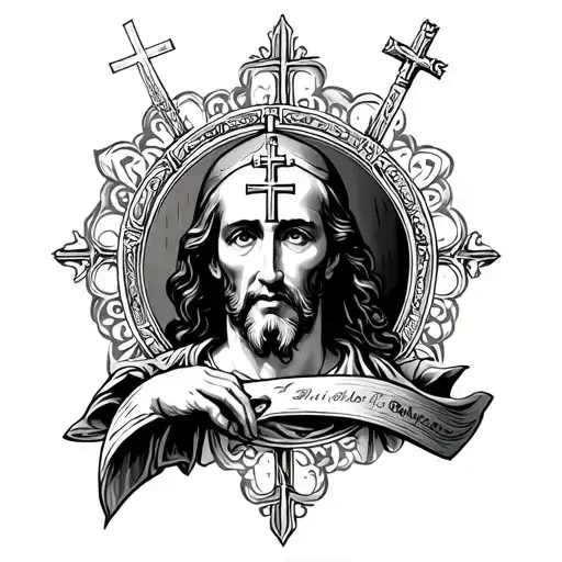 Roman Catholic themed with at  tattoo design idea