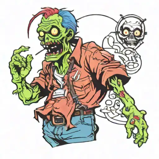 zombie math teacher tattoo design idea