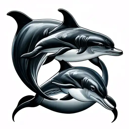 3 Dolphins tattoo design idea