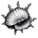 Silk,ocean and sea shell pattern tattoo design idea