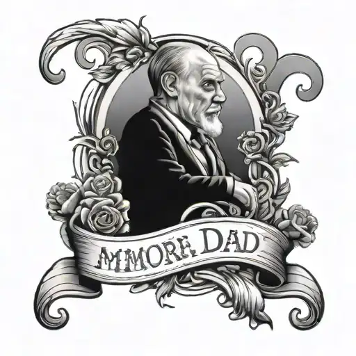 memorial tattoo for dad walking tattoo design idea