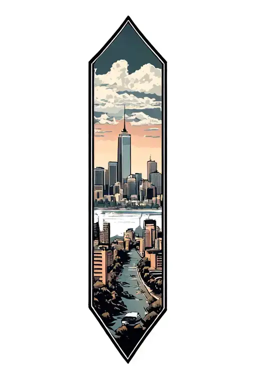Los Angeles Skyline tattoo design idea