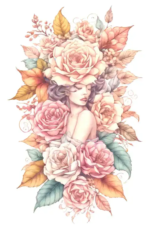 feminine spiritual growth tattoo design idea