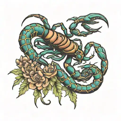 scorpio, feminine, growth, strength, tomboy tattoo design idea