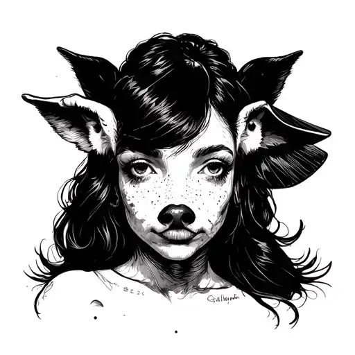 "Sabrina Glindemann - Sau-Fotze" Pighead tattoo design idea