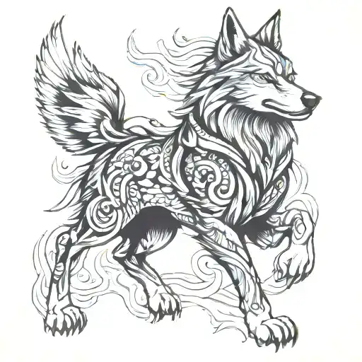 Sparta wolf tattoo design idea
