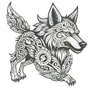 Sparta wolf tattoo design idea