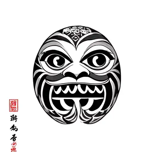 Japanese daruma doll tattoo design idea