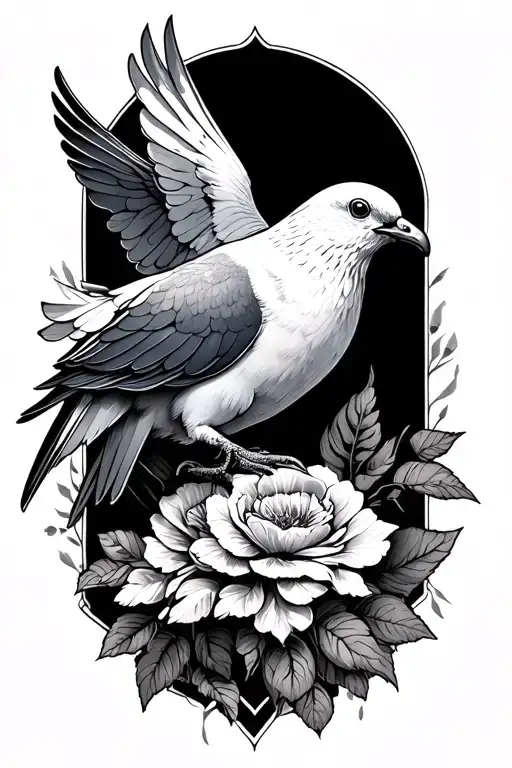 Fine line dove tattoo design idea