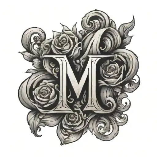 Long live M letter tattoo design idea