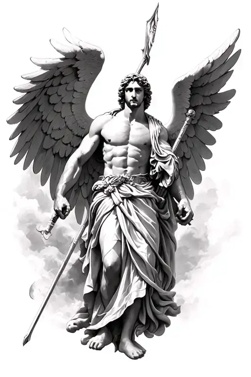 st Michael archangel Michael in battle tattoo design idea