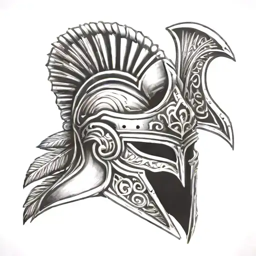 gladiator helmet tattoo design idea