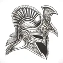 gladiator helmet tattoo design idea