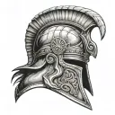 gladiator helmet tattoo design idea
