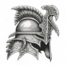 gladiator helmet tattoo design idea