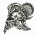 gladiator helmet tattoo design idea