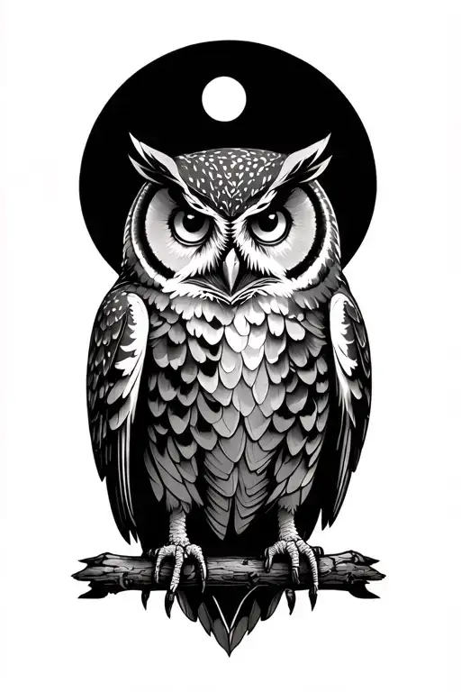 owl and virgo zodiac sign tattoo design idea