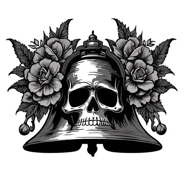 Church Bell Day of the Dead tattoo design idea