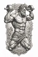 Atlas greek god lifting weights tattoo design idea