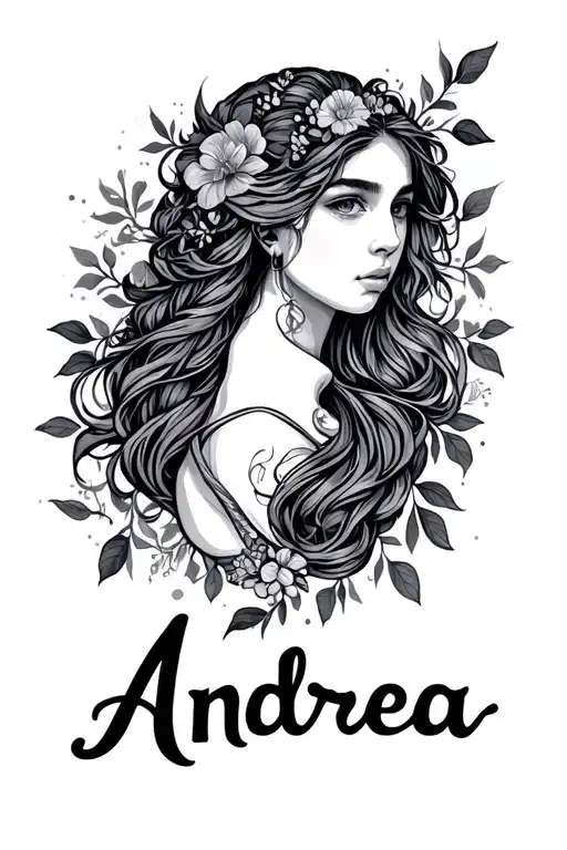 "Andrea" gemini zodiac sign tattoo design idea