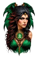 the morrigan Irish goddes tattoo design idea