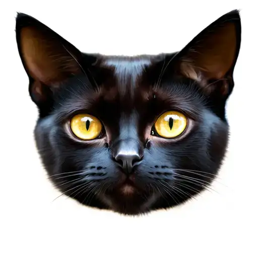 Black  Bombay Cat with yello eyes named Juliette with Russian Blue Cat named Dante with emerland eyes tattoo design idea