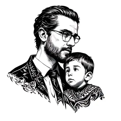 dad and son tattoo design idea
