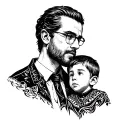 dad and son tattoo design idea