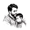 dad and son tattoo design idea