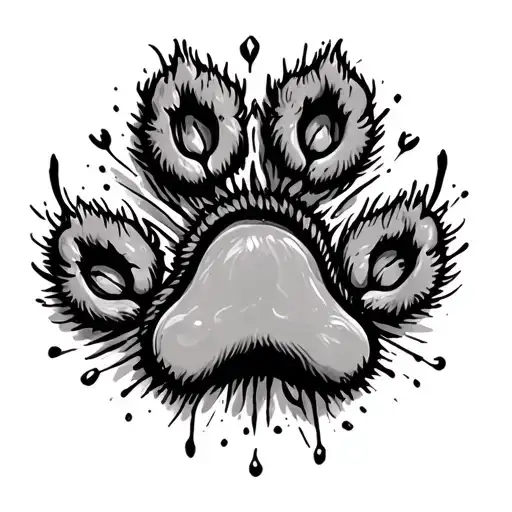 passed away pet dog paw tattoo design idea