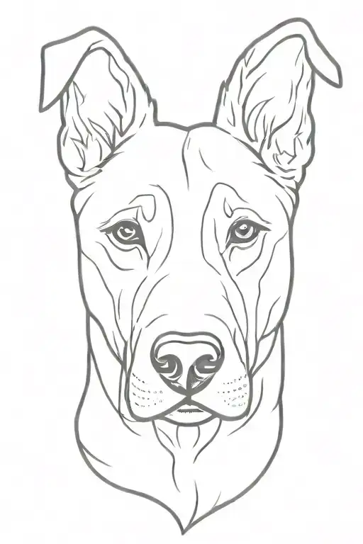 dog head silhouette tattoo design idea