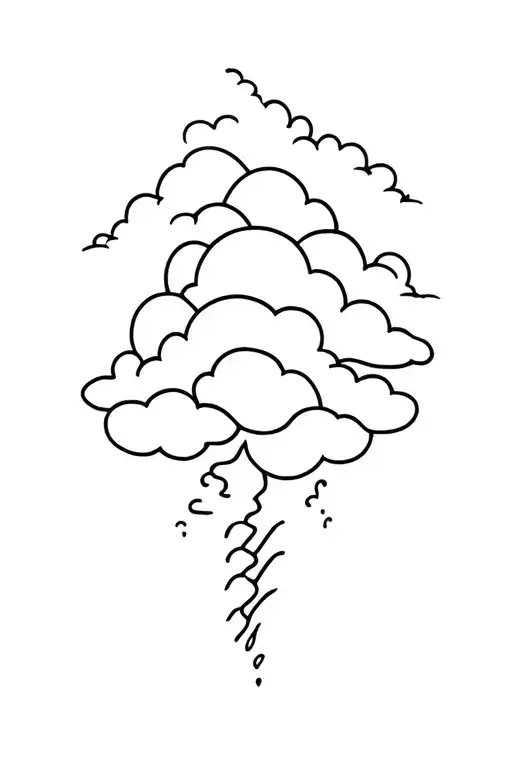 stronger than the storm clouds tattoo design idea
