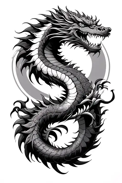 Philippine Sun with dragon tattoo design idea