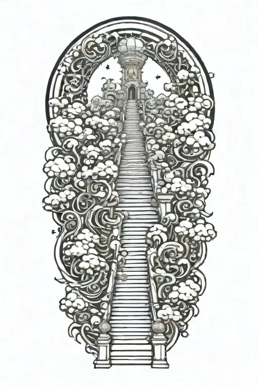 stair way to heaven tattoo design idea