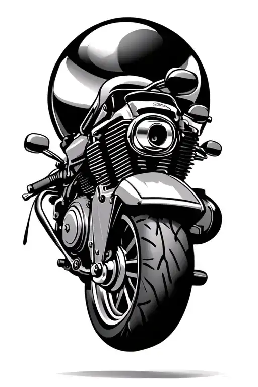 motorbike engine tattoo design idea